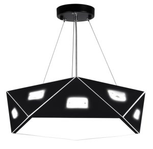 Čierna päťuholníková závesná lampa, nastaviteľná, 3x40W, Nemesis