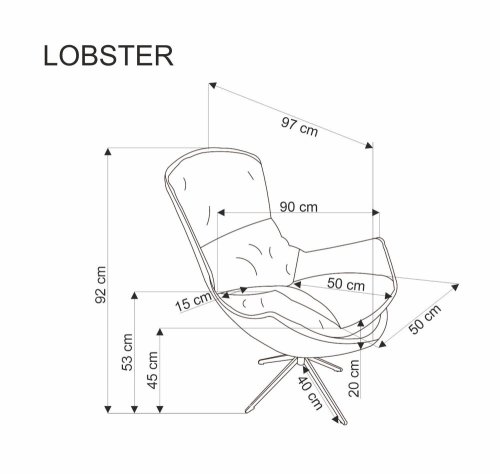 Otočné kreslo LOBSTER - BAREVNÁ VARIANTA: Béžová