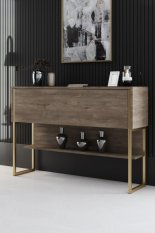 Komoda Luxe - Gold, Walnut