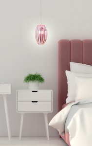 Stropná lampa Abuko 100 cm E27 ružová