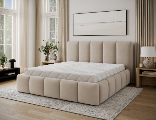 Posteľ Edvige + Drevený rám + plynový piest + kontajner 160x200