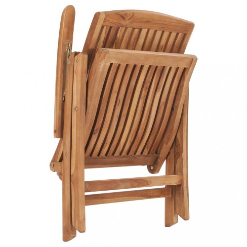 Zahradní židle 2 ks teak / látka Dekorhome