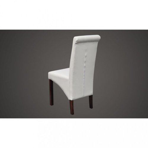 Jedálenská stolička 4 ks umelá koža / drevo Dekorhome - BAREVNÁ VARIANTA: Biela