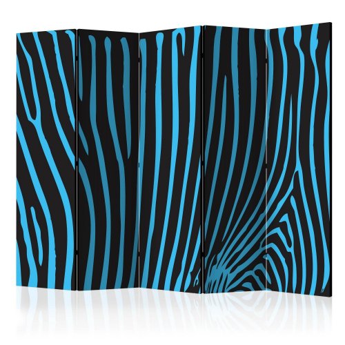 Paraván Zebra pattern (turquoise) Dekorhome - ROZMER: 225x172 cm (5-dielny)