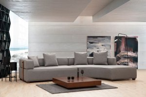 Rohová sedacia súprava / Rohová pohovka Gondol-1 (L3-CHL) - Grey