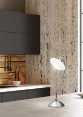 Stolová lampa saténový nikel + biela Elisa