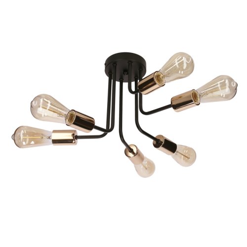 Stropné svietidlo luster oceľové čierne a zlaté Spill