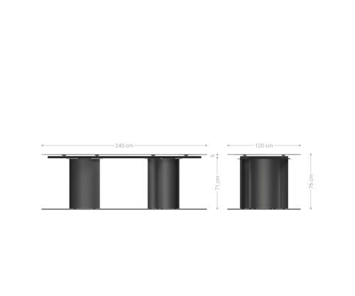 Jídelní stůl Edge boot 240x120 reliéfní sklo perleťové 3D design