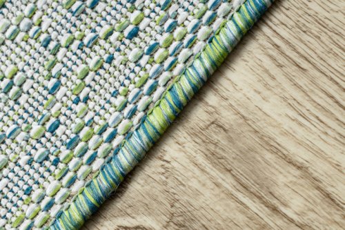 Kusový koberec Sion Sisal Aztec 22184 green/blue/ecru – na ven i na doma 80x150 cm
