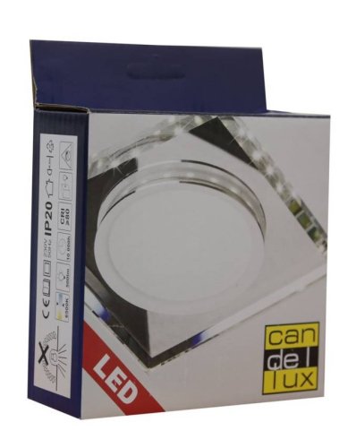 Stropní svítidlo chrom/bílé čtvercové LED SSP-22