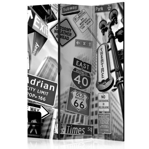 Paraván Roads to Manhattan Dekorhome - ROZMĚR: 135x172 cm (3-dílný)