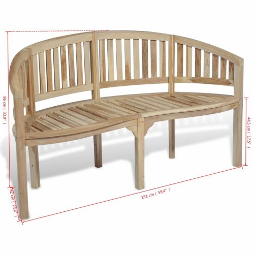 Zaoblená záhradná lavice 151 cm z teakového dreva