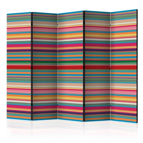 Paraván Subdued stripes Dekorhome - ROZMĚR: 225x172 cm (5-dílný)