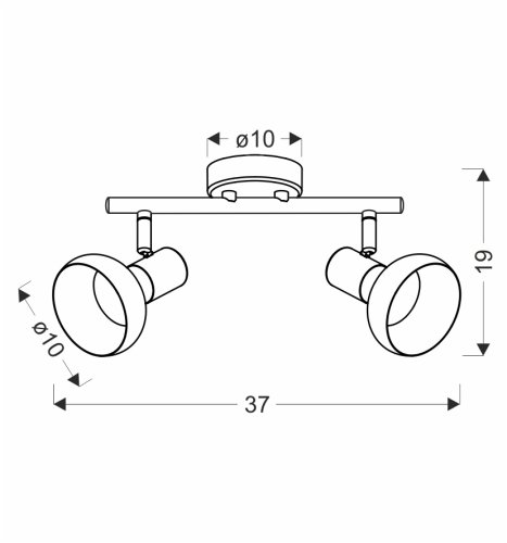 PUERTO lampa sufitowa listwa kaszmirowy+efekt drewna 2x40W E14 klosz brązowy