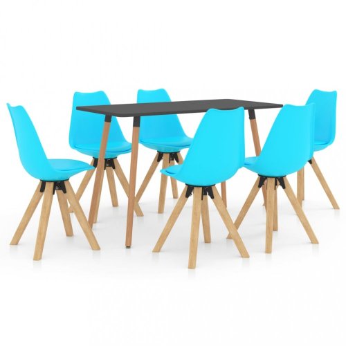 Jídelní set 6+1 buk / umělá kůže / plast Dekorhome