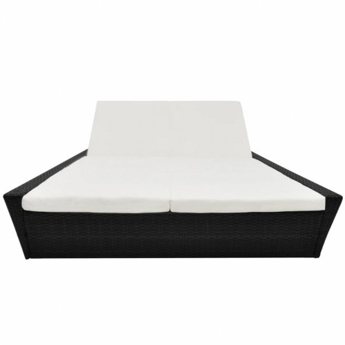 Záhradná ratanová posteľ s poduškou - BAREVNÁ VARIANTA: Čierna