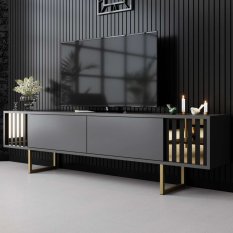 TV stolek Gold Line - Anthracite, Gold