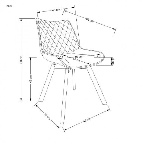 Otočná jídelní židle K520 - BAREVNÁ VARIANTA: Béžová