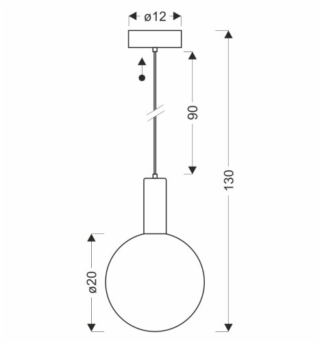 Lampa wisząca Testa kula szklana beżowa z białym kloszem 1x10W G9