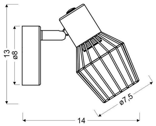 Nástěnná lampa 1X40W E14 šedá VIKING