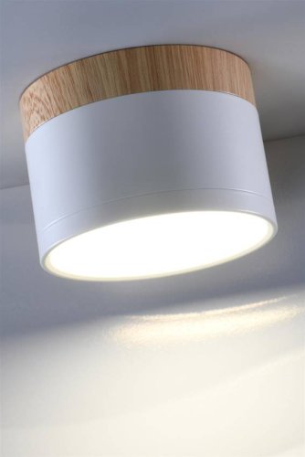 Stropní svítidlo bílé/dřevěné LED 9W trubice