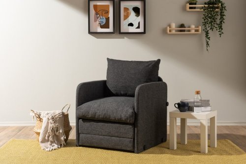 Rozkladacie kreslo Saga Single - Dark Grey