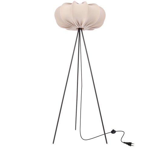 Stojacia lampa CAFEE’ s béžovým tienidlom na frappé 52 cm – škandinávska stojaca lampa E27