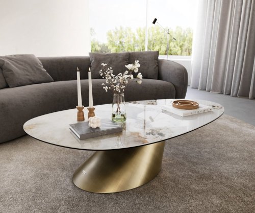 Konferenčný stolík Edge oválny 140x75 cm keramika Minas Melange Conis