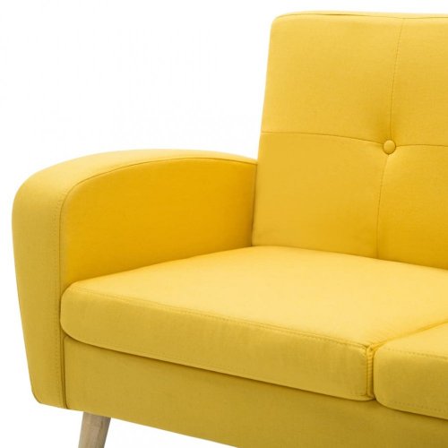Rohová sedačka látka / drevo Dekorhome - BAREVNÁ VARIANTA: Žltá