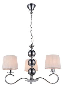 Závěsná lampa chrom/bílý lustr Clara