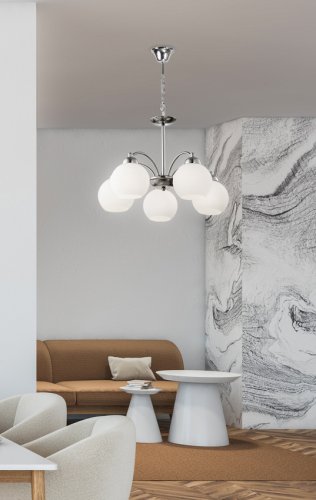 Závesná stropná lampa 5X60W E27 saténová TOBAGO