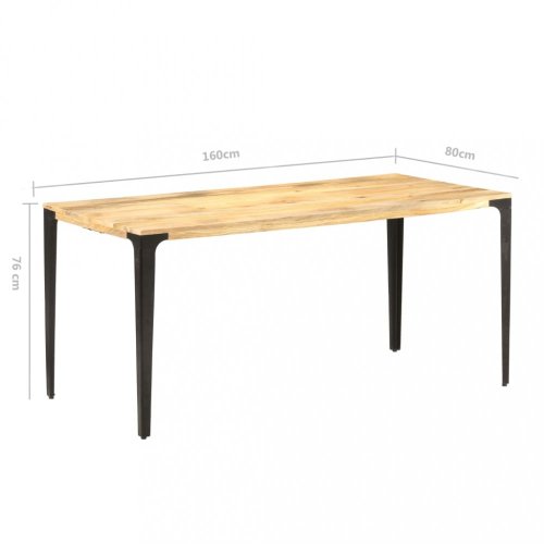 Jedálenský stôl masívne drevo / oceľ Dekorhome - ROZMER: 160x80x76 cm