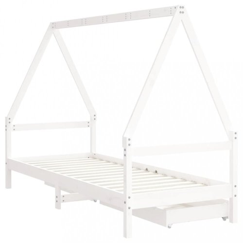 Dětská postel se zásuvkami bílá 90x190 cm masivní borové dřevo