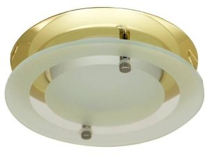 Okrúhle stropné svietidlo, mosadz, so sklom OZS-08