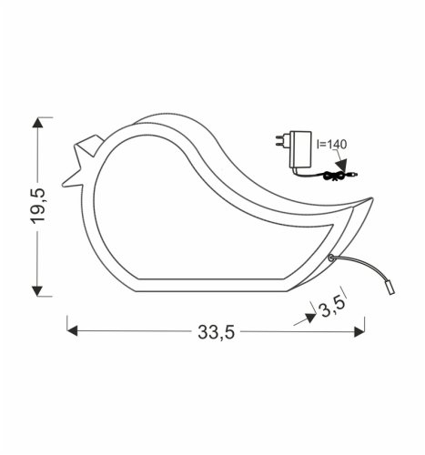 Stolová lampa vták pre deti LED iq kids modrá