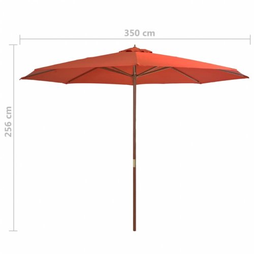 Slunečník Ø 350 cm látka / dřevo Dekorhome - BAREVNÁ VARIANTA: Černá