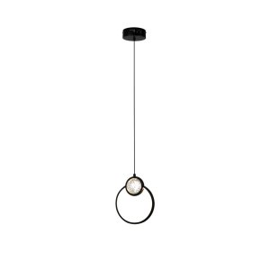 Závěsná lampa LACRIMA 20cm černá 15W LED 3000K bílý kryt