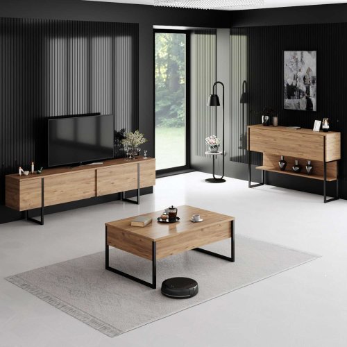 TV stolek Luxe - Atlantic Pine, Black