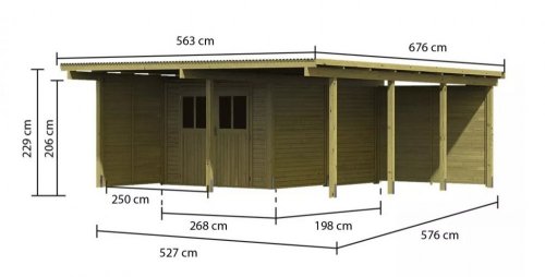Dřevěný přístřešek / carport ECO 2B Dekorhome