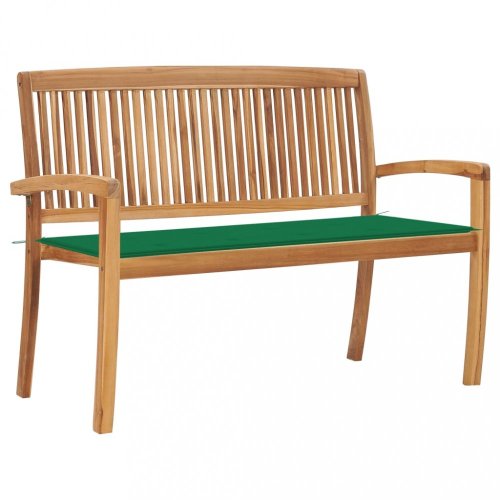 Zahradní lavice teak / látka Dekorhome