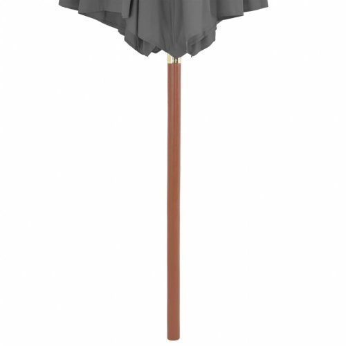 Záhradný slnečník s drevenou tyčou Ø 300 cm - BAREVNÁ VARIANTA: Sivohnedá taupe