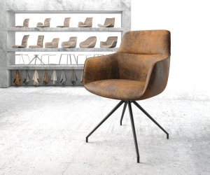 Otočná židle Pejo-Flex Hnědá Vintage Cross Rám Conical Černá