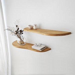 Nástenná polica Wavy 2 - Oak