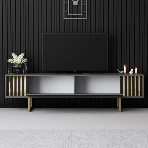 TV stolek Gold Line - Anthracite, Gold