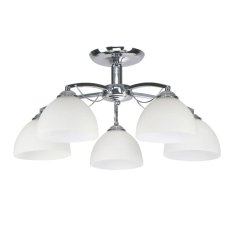 Stropná lampa Filona Chrome 5X40 E27 Biele tienidlo