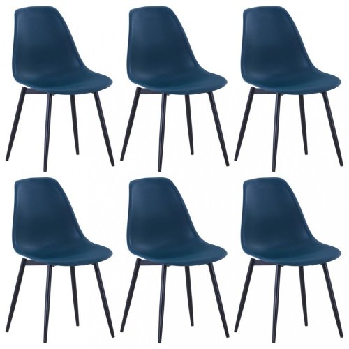 Jedálenská stolička 6 ks plast / kov Dekorhome - BAREVNÁ VARIANTA: Modrá