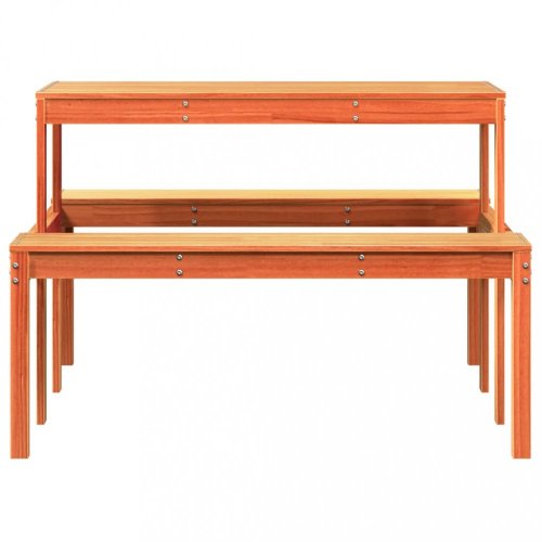 Piknikový stůl voskově hnědý 110x134x75 cm masivní borové dřevo