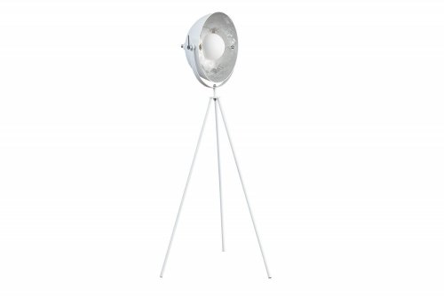 Stojací lampa BRUSEL Dekorhome - BAREVNÁ VARIANTA: Bílá / stříbrná