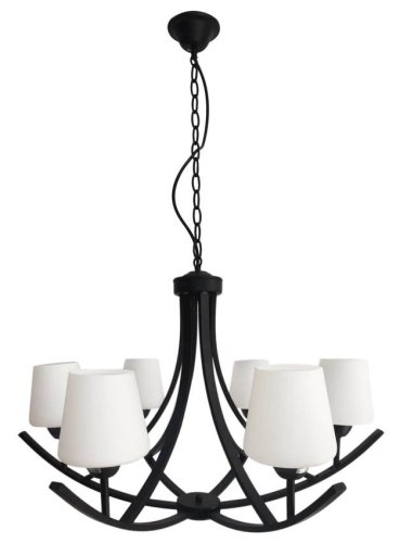 Závesná lampa čiernobiely luster 6xE27 Londýn