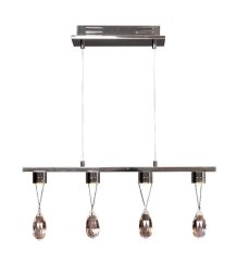 Závesná LED lampa s chrómom a kryštálmi 4x3W Prisma